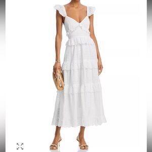 Aqua White Eyelet Maxi Dress